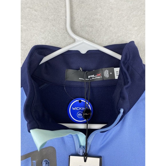 NWT RLX Ralph Lauren Golf 1/4 Zip Pullover Navy Blue Men’s Sz Medium MSRP $148 - Picture 5 of 11